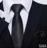 Men's Creative All-match Business Formal Wear Tie Scarf Cuff Buckle Set