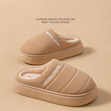 New Cotton Waterproof Plush Autumn And Winter Warm Non-slip Platform Fleece Lined Cotton Shoes