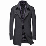 Thickened men's wool trench coat