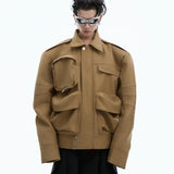 Heavy Industry Multi-pocket Function Cargo Jacket Coat