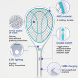 Electric Mosquito Swatter Rechargeable Household Large Mesh Household