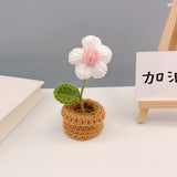Hand Knitting Diy Mini Potted Crochet Wool Bouquet Material Package