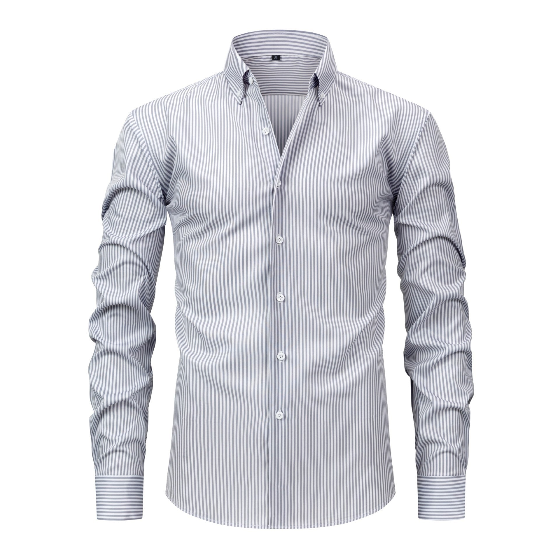 Non-ironing Anti-wrinkle Business Casual Striped Long-sleeved Men's Shirt Non-ironing Anti-wrinkle Business Casual Striped Long-sleeved Men's Shirt