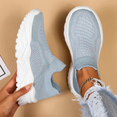 Sports Women's Breathable Flying Woven Socks Slip-on Lazy Shoes