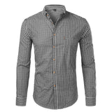 Men's Small Plaid Shirt Spring And Autumn Long Sleeves