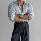 Полосатая рубашка с длинными рукавами мужская не требующая глажки