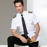 Pilot Empty Boy Captain Uniform White Shirt Epaulet