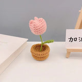 Hand Knitting Diy Mini Potted Crochet Wool Bouquet Material Package