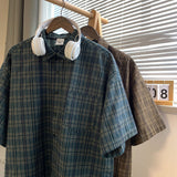 Мужская летняя рубашка с короткими рукавами в американском стиле