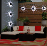 Garden Fence Lighting Solar Wall Light Home Decor Round Solar Lamp Led