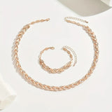 Women's Personality Affordable Luxury Willow Leaf Diamond Bracelet Necklace