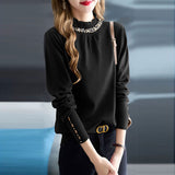 Design Sense Beaded Temperament Mock Neck Sweater