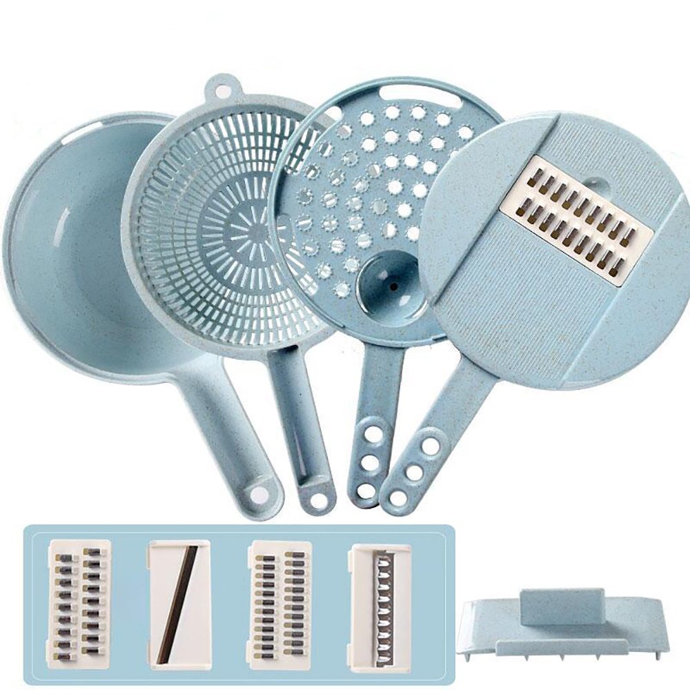8 In 1 Mandoline Slicer Vegetable Slicer Potato Peeler Carrot Onion Grater With Strainer Vegetable Cutter Kitchen Accessories 8 In 1 Mandoline Slicer Vegetable Slicer Potato Peeler Carrot Onion Grater With Strainer Vegetable Cutter Kitchen Accessories