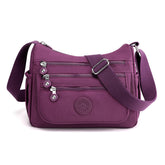 Simple Solid Color Nylon Crossbody Cloth Bag