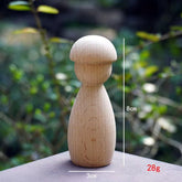 Beech Building Blocks Puppet Logs Without Paint Creative Hand-painted DIY Dolls