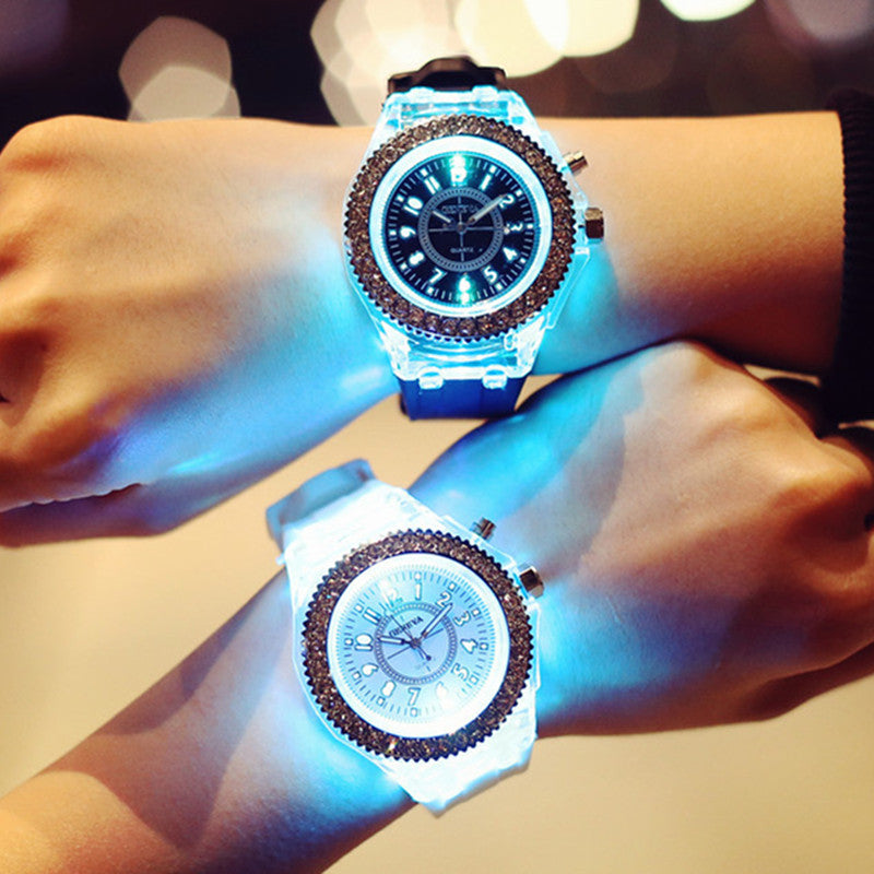 LED Luminous Watches Geneva Women Quartz Watch Women Ladies Silicone Bracelet Watches LED Luminous Watches Geneva Women Quartz Watch Women Ladies Silicone Bracelet Watches