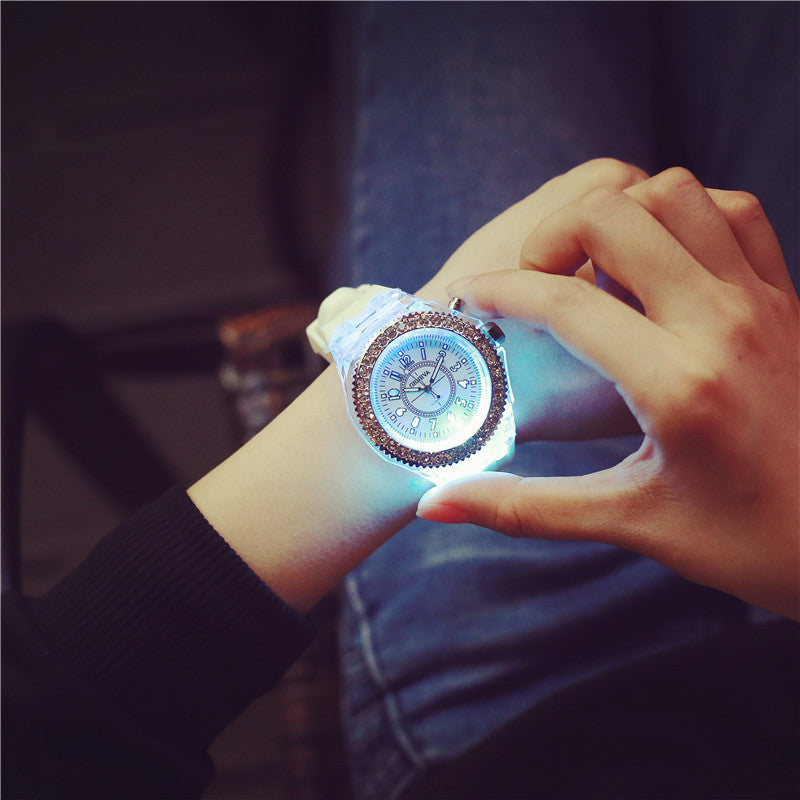 LED Luminous Watches Geneva Women Quartz Watch Women Ladies Silicone Bracelet Watches LED Luminous Watches Geneva Women Quartz Watch Women Ladies Silicone Bracelet Watches