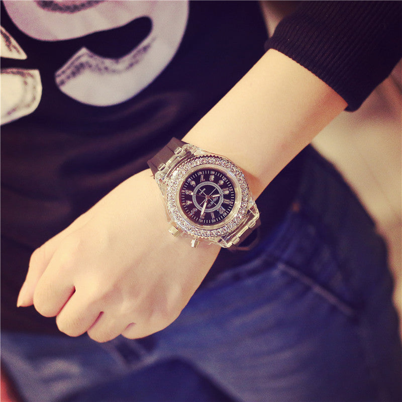 LED Luminous Watches Geneva Women Quartz Watch Women Ladies Silicone Bracelet Watches LED Luminous Watches Geneva Women Quartz Watch Women Ladies Silicone Bracelet Watches