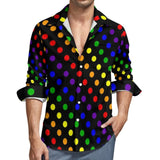 Мужская рубашка с длинным рукавом и цифровой печатью