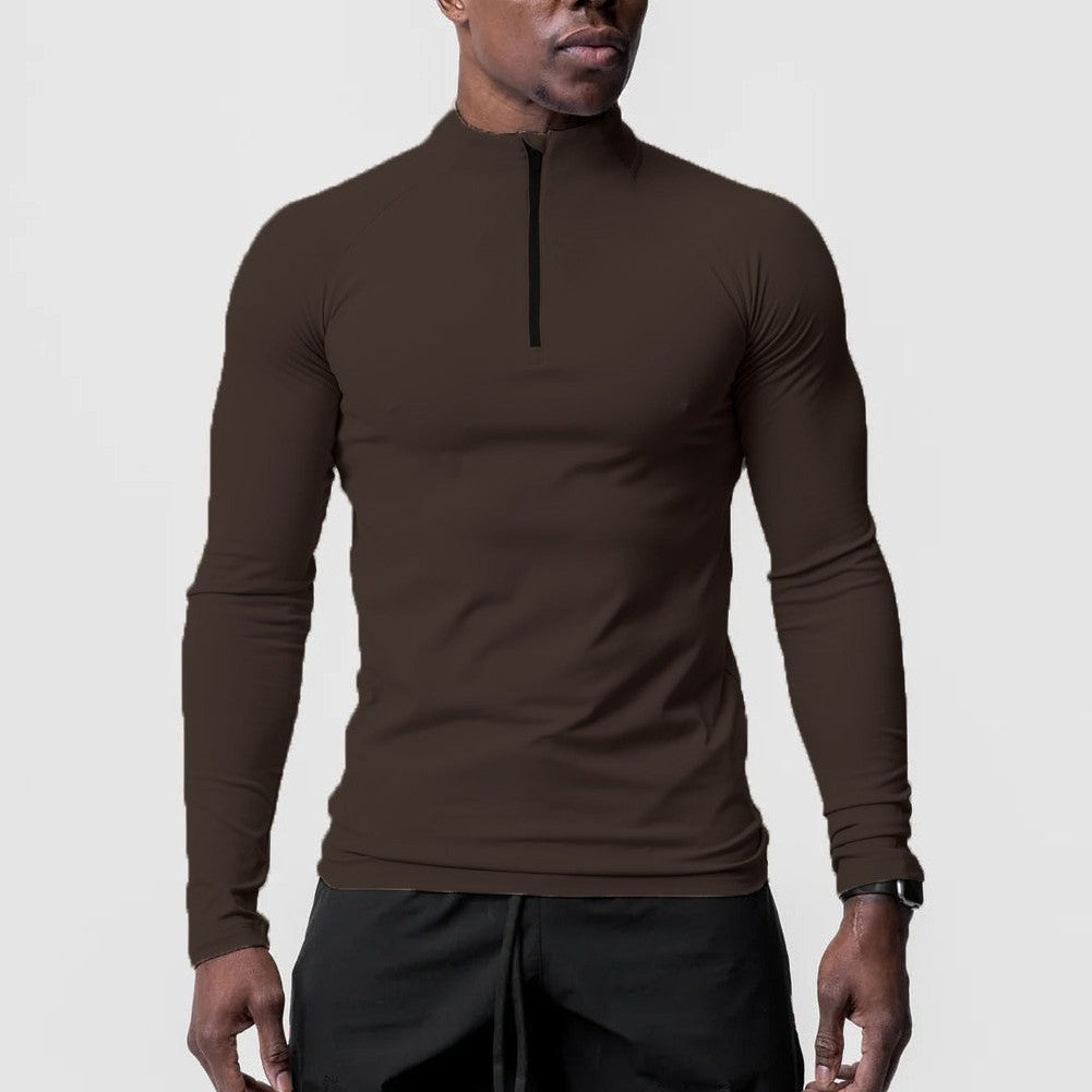 High Collar Half Zipper Training Long Sleeve T-shirt Running Top Fashion High Collar Half Zipper Training Long Sleeve T-shirt Running Top Fashion