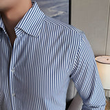 Men's Large V Non-ironing Striped Shirt