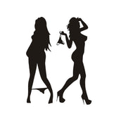 Bikini car stickers beauty reflective stickers