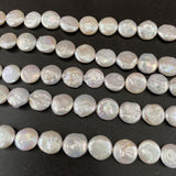 Natural Freshwater Pearl Beads Button Shape Punch For Jewelry Making DIY Necklace Bracelet Accessories