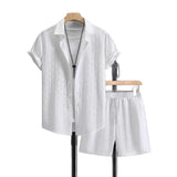 Summer jacquard black and white plain suit