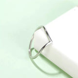S925 Sterling Silver Light Luxury Japanese And Korean Style All-match V-shaped Female Ring