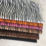 Faux Horsehair Zebra Leather Printed Fabric