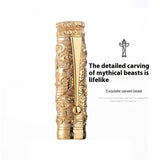 Retro Чин Style Relief 18K Gold Plated Маслиҳат тӯҳфа қалам ду ранг