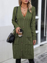 European And American Fashion Outerwear Cardigan Sweater Women's Mid-length Casual V-neck Coat