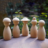 Beech Building Blocks Puppet Logs Without Paint Creative Hand-painted DIY Dolls