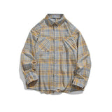 Рубашка в клетку с длинным рукавом и лацканами в стиле ретро