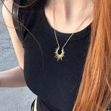 European And American SUNFLOWER Necklace Retro With Opening Clavicle Chain