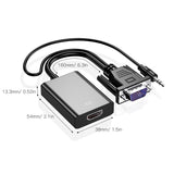 VGA To HDMI Adapter Cable With Audio Power Supply 1080p Plug And Play