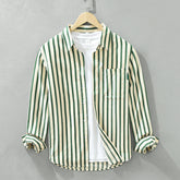 Vertical Striped Long-sleeved Shirt Loose