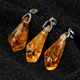 Natural Citrine Cluster Pendant Irregular Raw Stone Necklace