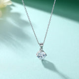 S925 Sterling Silver Necklace Simple Zircon Pendant Micro-inlaid