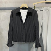 High Quality Striped Loose Silky Casual Shirt