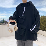 Мужской свитер с несколькими карманами, рабочая одежда, свободный пуловер, пальто