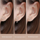 999 Sterling Silver Earrings Stud Earrings Female Cold Style Trendy Ear Bone Stud