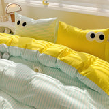 Big Eyes Four-piece Bedding Set Sanding Duvet Cover Bedding Suit