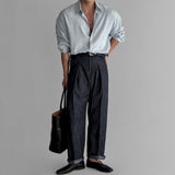 Полосатая рубашка с длинными рукавами мужская не требующая глажки