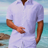 Summer Men Shirts Suit Print Outdoor