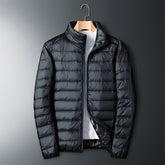 Men's lightweight cotton jacket with stand-up collar