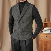 Vintage Double Breasted Wool Polka Dot Vest