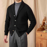 Green Collar Long-sleeved Knitted Cardigan Casual Retro Warm Jacket