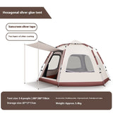 Outdoor Camping Camping Beige Khaki Large Hexagonal Tent Windproof Waterproof Anti Mosquito