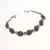 Women's Silver-plated Beautiful Flowers-shaped Diamond Bracelet